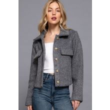 Long Slv Teddy Fleece Short Jacket