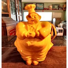 Old Vintage Original Red Wing Cookie Jar Yellow Pierre Chef 12" Tall 1944