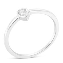 925 Sterling Silver 1/20 Carat Diamond Teardrop Pear-Shaped Miracle Set Peti...