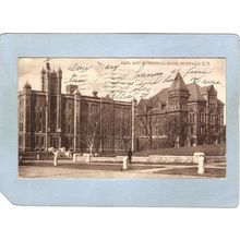 New York Buffalo Jail & Municipal Bldg Photo Type Undivided Back ny_box4X1~2757