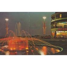 Hastings 1960s Illuminations At Night Sussex Tower Restaurant Rare Postcard