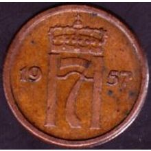 1957 Norway 1 Ore Coin