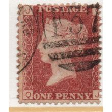 sg43 1d red plate 191 fine used " Q J " (reds)