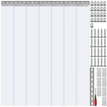 Strip Curtain, 84" Height x 42" Width, 0.08" Thickness, 7PCS Clear PVC Strip...