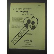 1959 Rotary Golden Heart Watch Ad - Someone Longing