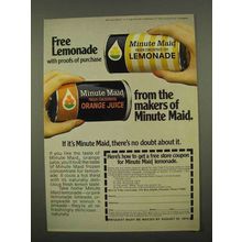 1975 Minute Maid Frozen Lemonade and Orange Juice Ad