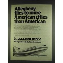 1978 Allegheny Airlines Ad - Flies to More Cities