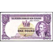 1955 - 1956 New Zealand Banknote 1 Pound Wilson