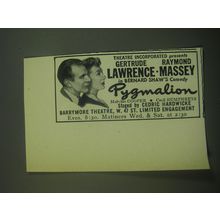 1946 Pygmalion Play Ad - Theatre incorporated presents Gertrude Lawrence