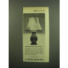 1949 Georg Jensen Royal Copenhagen Lamp Ad - Majestic Royal Copenhagen