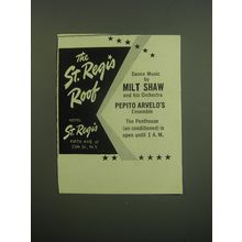 1949 Hotel St. Regis Ad - The St. Regis Roof Dance music by Milt Shaw