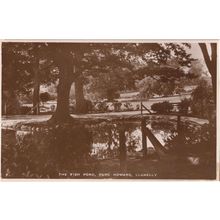Fish Pond Parc Howard Llanelly Old Real WW2 Photo Welsh Postcard