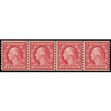 492, Mint VF NH 2¢ Coil Line Strip of Four Stamps .. Stuart Katz