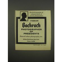 1956 Bachrach Photography Ad - Fabian Bachrach photographer of presidents