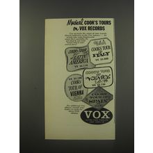1956 Vox Records Advertisement - Musical Cook's Tours on Vox Records