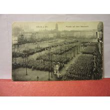 1914 PARADE auf dem NEUMARKT, COLN AM RHEIN, GERMANY unused antique postcard #