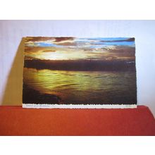 SUNSET OVER MONTROSE, ANGUS SCOTLAND used postcard 1969 pm #