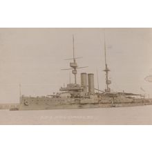 HMS King Edward VII Ship at Weymouth 1909 Antique RPC Postcard