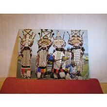 ZULU RICKSHAW 'PULLERS', DURBAN, SOUTH AFRICA used postcard 1973 pm =