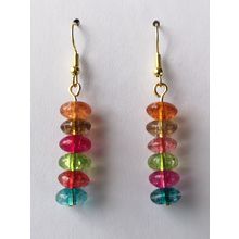 Multicolor Quartz, Gemstone, Gold Plated Hooks, Colorful Boho Jewellery Earrings
