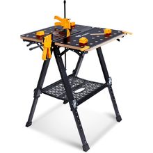 Portable Workbench & Sawhorse, 1000Lbs Capacity Heavy Duty Folding Work Table, 2
