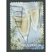 AUS 2011 60c (S/A) 'GREETINGS -CHAMPAGNE GLASSES' FINE USED (EBID36-677)