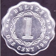 1989 Belize 1 Cent Coin
