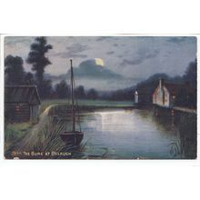 The Bure at Belaugh Norfolk Broads Moonlight Art Postcard
