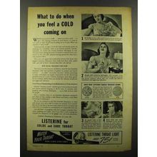 1941 Listerine Antiseptic Ad - Feel a Cold Coming On