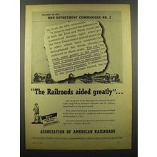 1942 Association of American Railroads Ad - Aided