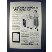 1950 G.E. Combination, Free-Standing Dishwasher Ad