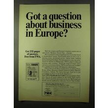 1966 TWA Airline Ad - Got a Question About Business?