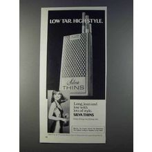 1980 Silva Thins Cigarettes Ad - Low Tar High Style