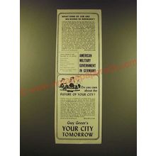 1947 Macmillan Books Ad - American Military Government in Germany