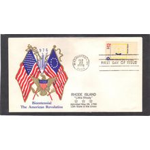 FDC Boerger Cachets 1645 13c Rhode Island (Cachet-U/A) CV00700