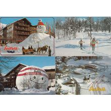Seefeld Germany Skiing Giant Snowman Christmas 4x Postcard s