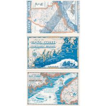 Bay Of Fundy Belfast Canadian 3x Maine Map Postcard s