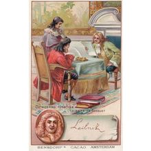 Gottfried Leibniz Philosopher Printed Signed Bendorps Cocoa Postcard Trade Card
