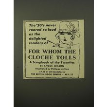 1954 For Whom the Cloche Tolls Book by Angus Wilson Advertisement