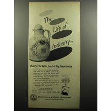 1956 Baltimore & Ohio Railroad Ad - The life of industry abounds in B&O's land