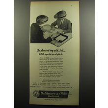 1956 Baltimore & Ohio Railroad Ad - Like clams we keep quiet.. but.. we'll talk