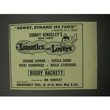 1955 Lunatics and Lovers Play Ad - Rowdy, Dynamic Sex Farce