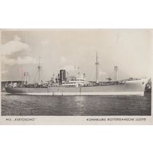 MS Kertosono Koninklijke Rotterdamsche Lloyd Dutch Ship Postcard