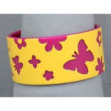Overlayer Butterfly Bangle - Acrylic - Yellow Color - BR-OB00150YEL