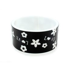 Overlayer Love Bangle - Acrylic - Black Color - BR-OB00153BLK