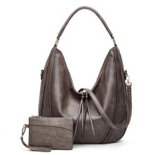 Women Crossbody Purse and Handbags Ladies Chic Shoulder Bags Two Piece Grey