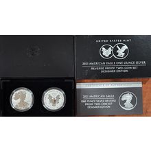 1 Oz Silver Collectible 2021 American Eagle Reverse Proof Two-Coin Set Mint NEW