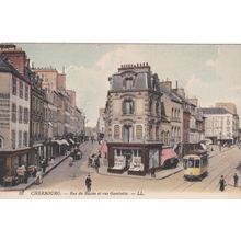 EC936 CHERBOURG - RUE DU BASSIN ET RUE GAMBETTA. LL PRINTED POSTCARD