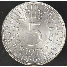 1971 G Germany 5 Mark Silver Coin