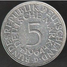 1964 D Germany 5 Mark Silver Coin
